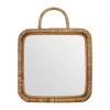 Meraki Baki spiegel met lijst 28x28 cm, Natur< Wandspiegels