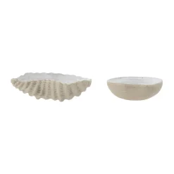 Bloomingville Bakur decoratieschaal schelp 2-delig, Beige-grijs< Decoratieve Schalen
