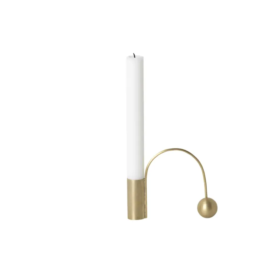 Ferm Living Balance kandelaar messing, kaars< Kandelaars