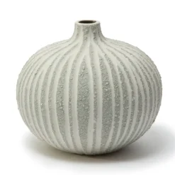 Lindform Bari vaas, Stonestripe light grey rough, M< Vazen