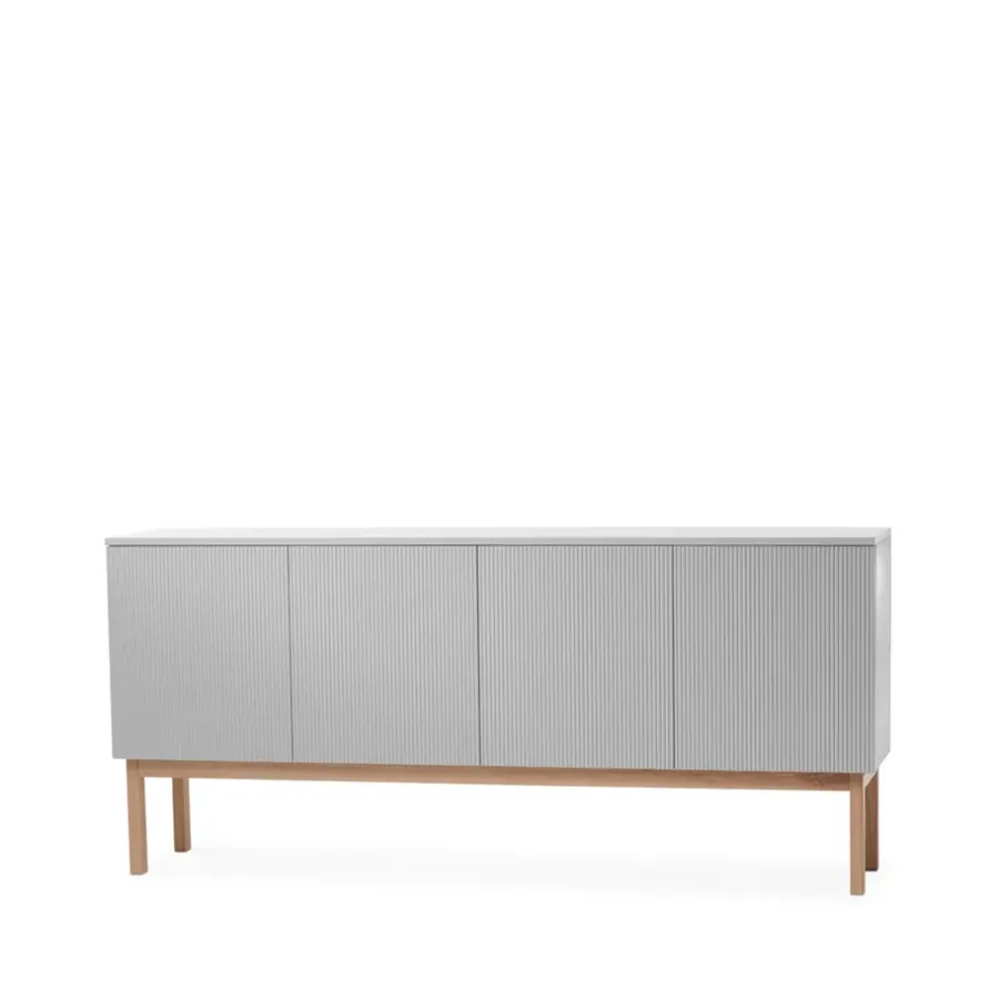 A2 Beam sideboard, lichtgrijs, onderstel van witgeolied eikenhout< Ladekasten & Dressoirs