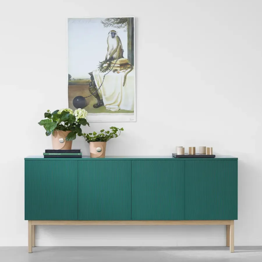 A2 Beam sideboard, lichtgrijs, onderstel van witgeolied eikenhout< Ladekasten & Dressoirs