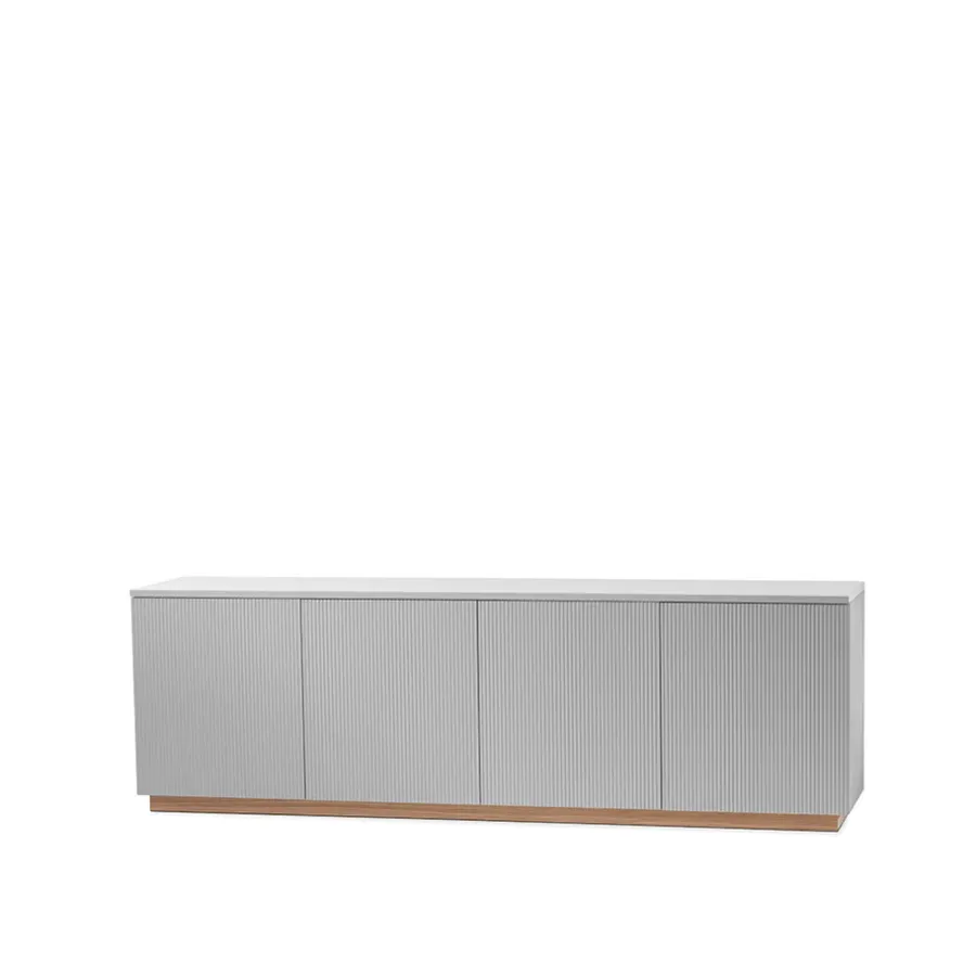 A2 Beam sideboard, lichtgrijs, sokkel van witgeolied eikenhout< Tv- & Mediameubels|Ladekasten & Dressoirs