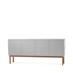 A2 Beam sideboard, lichtgrijs, onderstel van geolied eikenhout< Ladekasten & Dressoirs