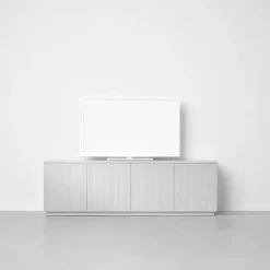 A2 Beam sideboard, lichtgrijs, onderstel van geolied eikenhout< Ladekasten & Dressoirs