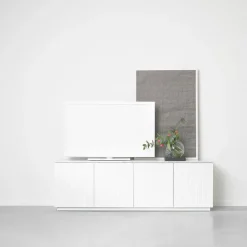 A2 Beam sideboard, lichtgrijs, lichtgrijs onderstel, blad van carrara marmer< Ladekasten & Dressoirs