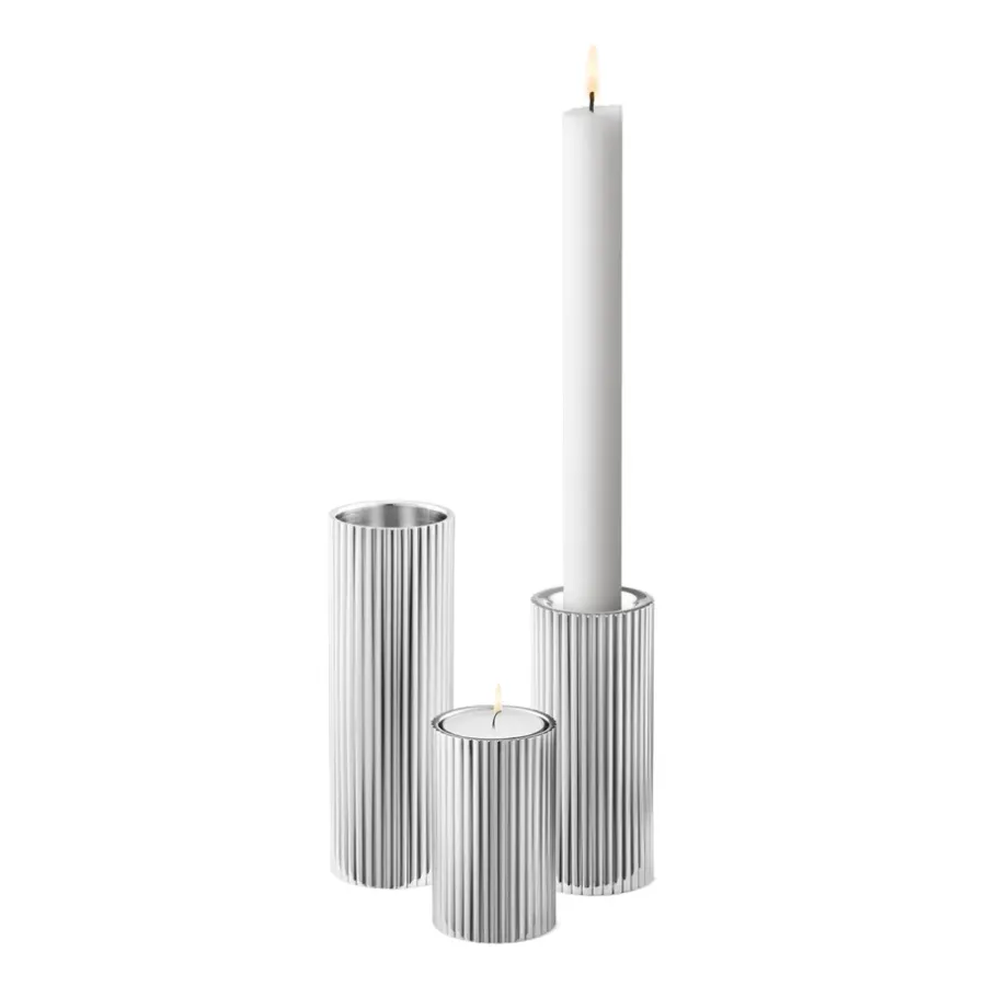 Georg Jensen Bernadotte kandelaar 3-delig, Roestvrij staal< Kandelaars