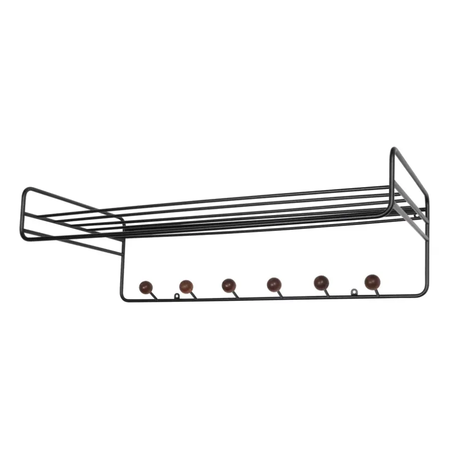 Maze Bill Hat rack hoedenplank, Zwart-donkerbruin< Garderobehaken & Hoedenplanken
