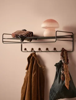 Maze Bill Hat rack hoedenplank, Zwart-donkerbruin< Garderobehaken & Hoedenplanken