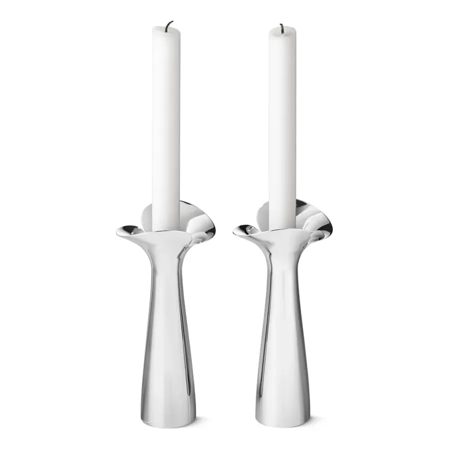 Georg Jensen Bloom Botanica kandelaars 2-pack, Roestvrij staal< Kandelaars