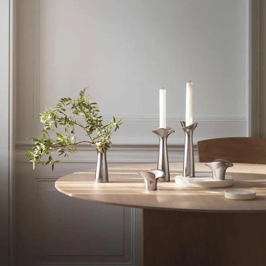 Georg Jensen Bloom Botanica kandelaars 2-pack, Roestvrij staal< Kandelaars