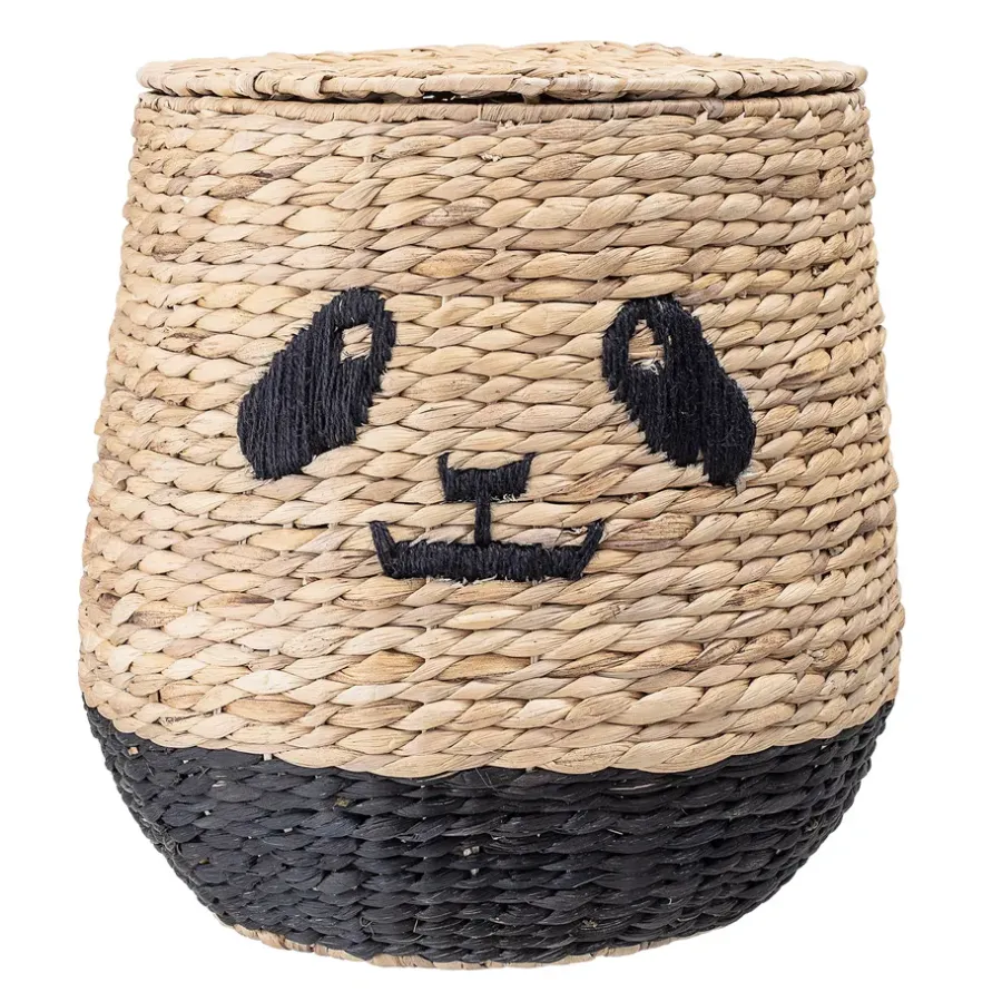 Bloomingville mand met deksel, Panda< Opbergmanden|Opbergoplossingen Voor De Kinderkamer