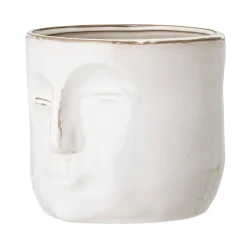 Bloomingville pot met gezicht 16,5x18 cm, Wit< Bloempotten