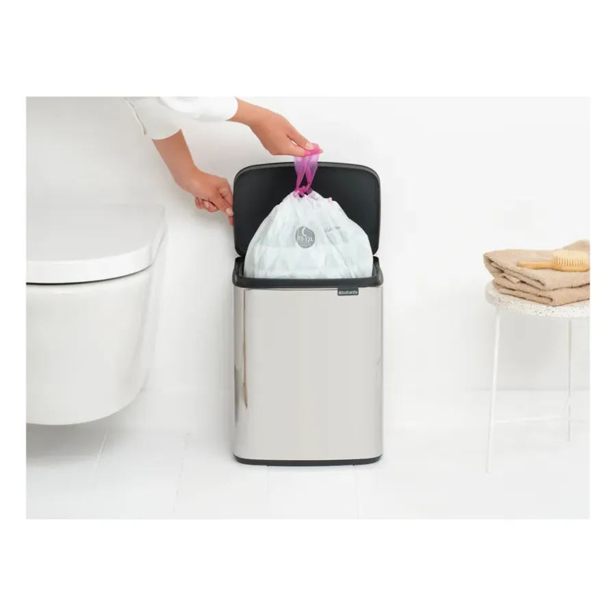 Brabantia Bo afvalemmer 12 l, Glanzend geborsteld staal< Pedaalemmers