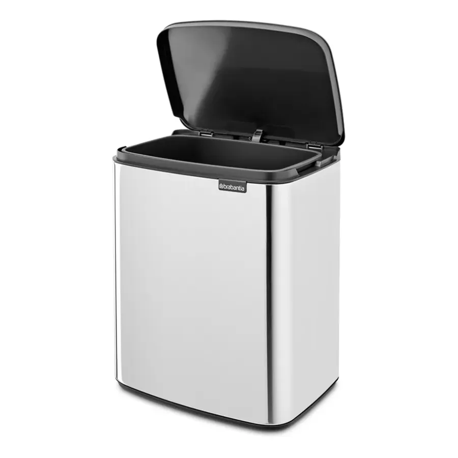 Brabantia Bo afvalemmer 12 l, Glanzend geborsteld staal< Pedaalemmers