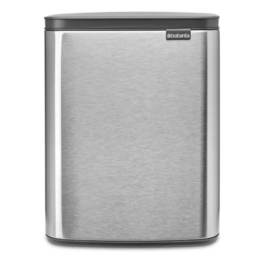 Brabantia Bo afvalemmer 12 l, Matgeborsteld staal< Pedaalemmers