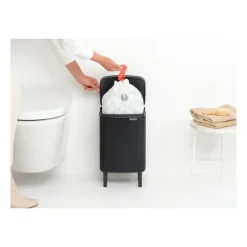 Brabantia Bo afvalemmer hoog 7 l, Matzwart< Pedaalemmers