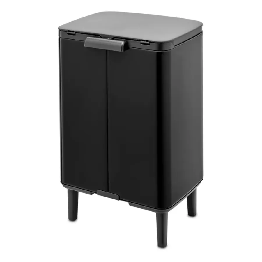 Brabantia Bo afvalemmer hoog 12 l, Matzwart< Pedaalemmers