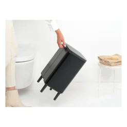 Brabantia Bo afvalemmer hoog 12 l, Matzwart< Pedaalemmers