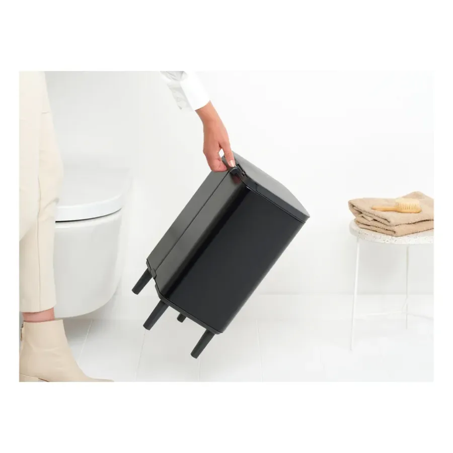 Brabantia Bo afvalemmer hoog 12 l, Matzwart< Pedaalemmers