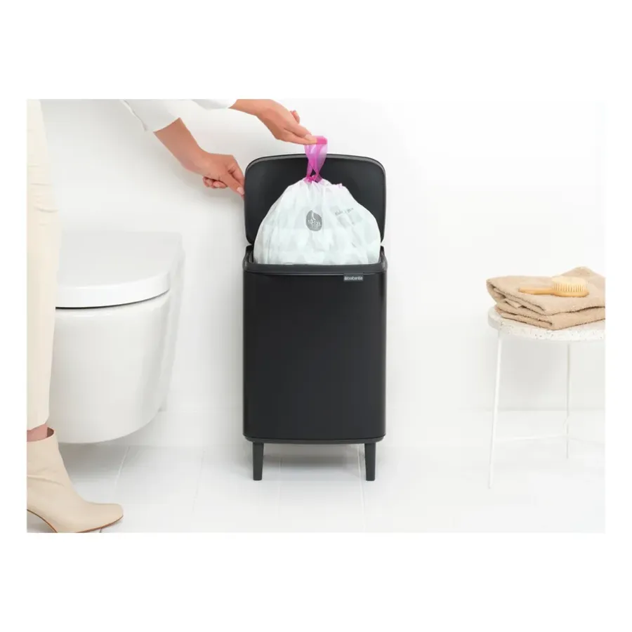 Brabantia Bo afvalemmer hoog 12 l, Matzwart< Pedaalemmers