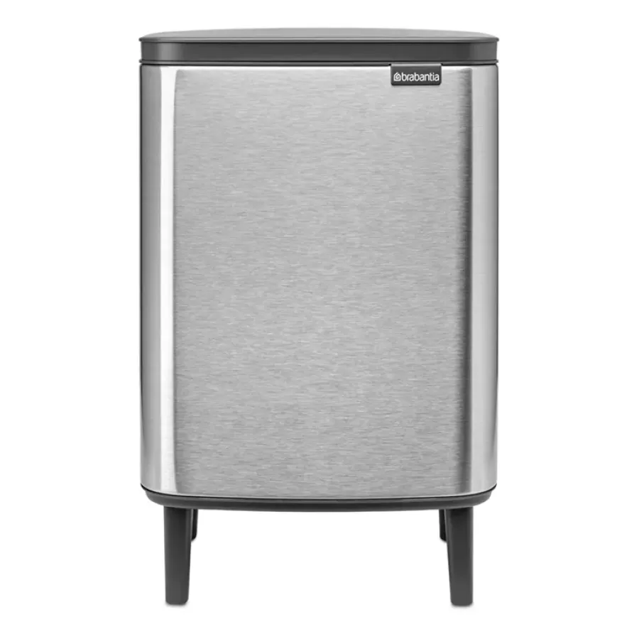 Brabantia Bo afvalemmer hoog 12 l, Matgeborsteld staal< Pedaalemmers