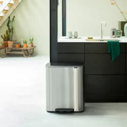 Brabantia Bo bin pedaalemmer 2x30 L, Mat staal< Pedaalemmers