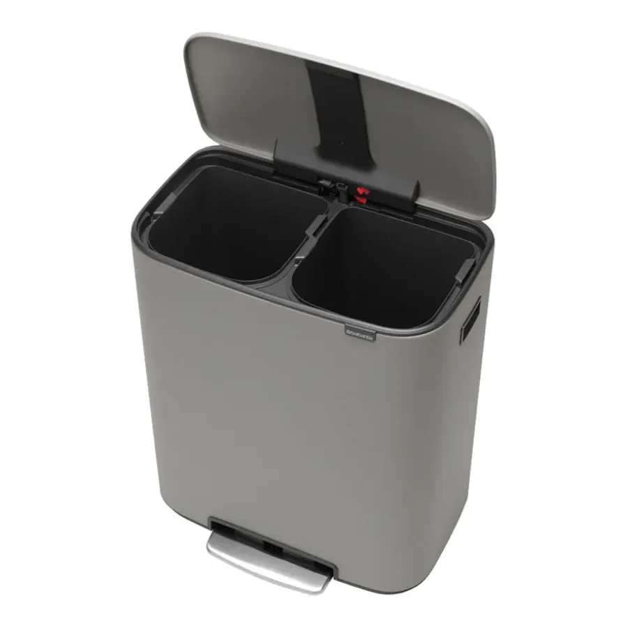 Brabantia Bo bin pedaalemmer 2x30 L, Mineral concrete grey< Pedaalemmers