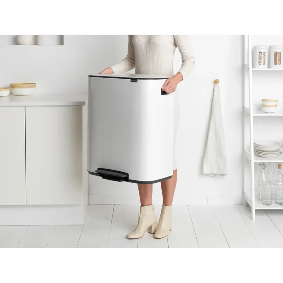Brabantia Bo bin pedaalemmer 2x30 L, White< Pedaalemmers