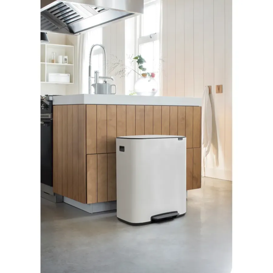 Brabantia Bo bin pedaalemmer 2x30 L, White< Pedaalemmers