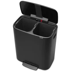 Brabantia Bo bin pedaalemmer 2x30 L, Zwart< Pedaalemmers