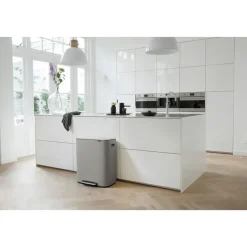 Brabantia Bo pedaalemmer 60 L, Mineral concrete grey< Pedaalemmers