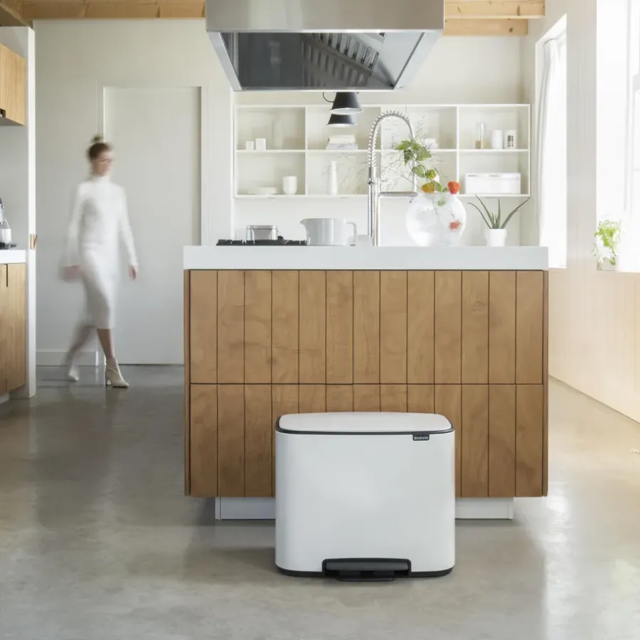 Brabantia Bo pedaalemmer 36 l., wit< Pedaalemmers