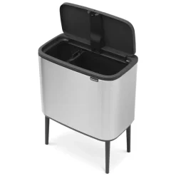Brabantia Bo touch bin 11 + 23 liter, matte stainless steel (mat roestvrij staal)< Pedaalemmers