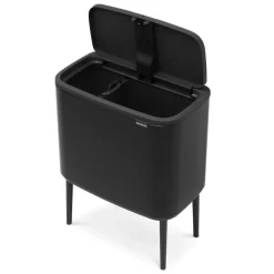Brabantia Bo touch bin 11 + 23 liter, matte black (mat zwart)< Pedaalemmers