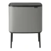 Brabantia Bo touch bin 11 + 23 liter, Mineral concrete grey< Pedaalemmers