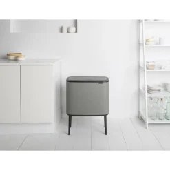 Brabantia Bo touch bin 11 + 23 liter, Mineral concrete grey< Pedaalemmers