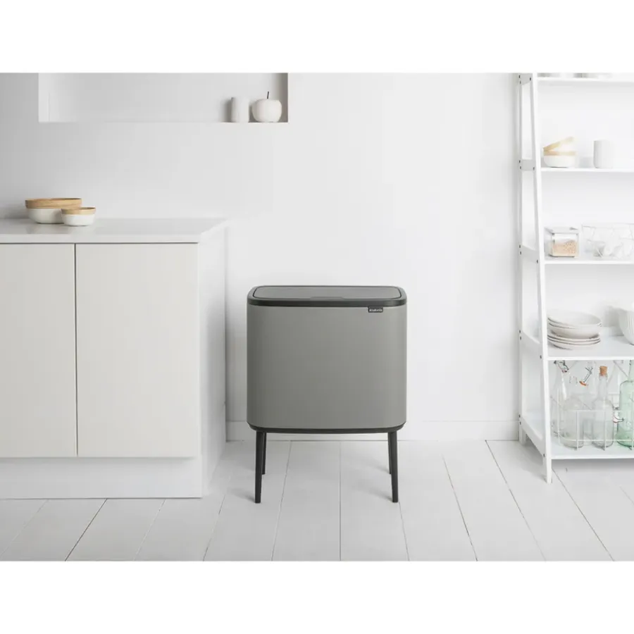 Brabantia Bo touch bin 11 + 23 liter, Mineral concrete grey< Pedaalemmers