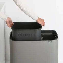 Brabantia Bo touch bin 11 + 23 liter, Mineral concrete grey< Pedaalemmers