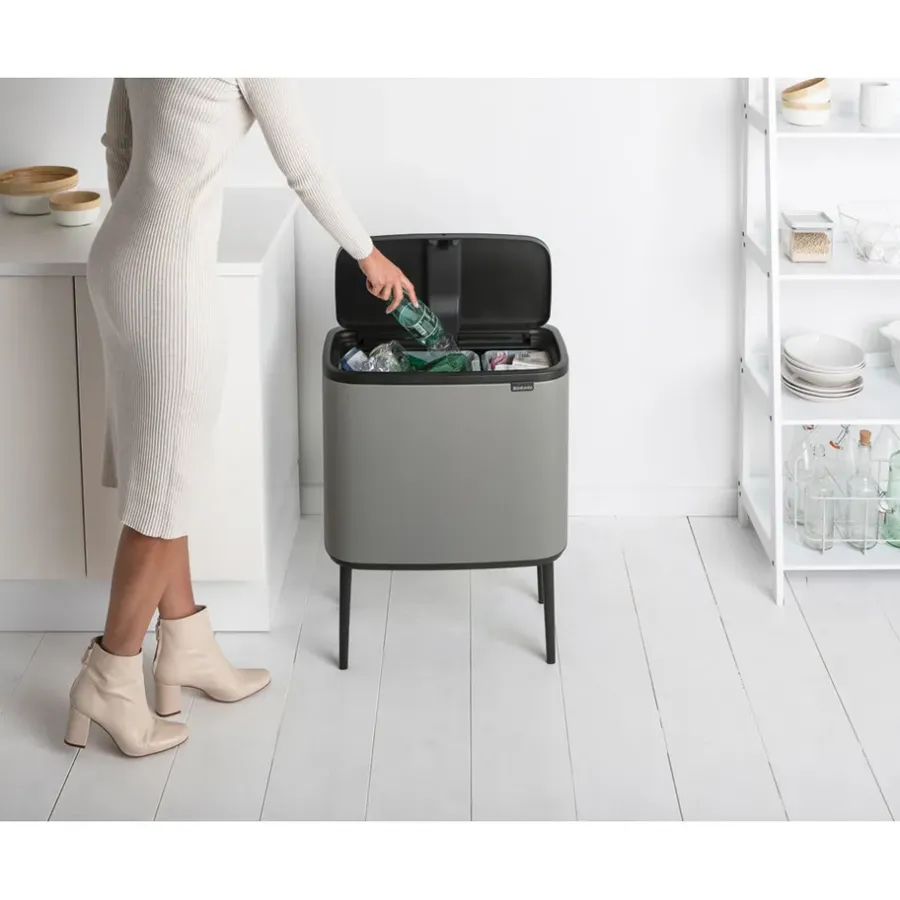 Brabantia Bo touch bin 11 + 23 liter, Mineral concrete grey< Pedaalemmers