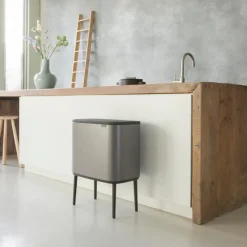 Brabantia Bo touch bin 11 + 23 liter, platinum (platina)< Pedaalemmers