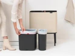 Brabantia Bo touch bin 11 + 23 liter, Soft beige< Pedaalemmers