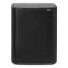 Brabantia Bo touch bin 60 L, Mat zwart< Prullenbakken