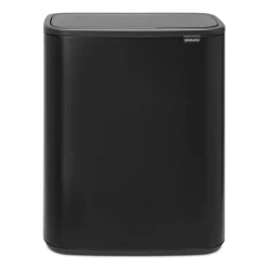 Brabantia Bo touch bin 60 L, Mat zwart< Prullenbakken