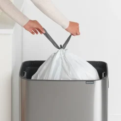 Brabantia Bo touch bin 60 L, Mat-geborsteld staal< Prullenbakken