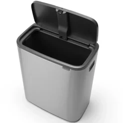 Brabantia Bo touch bin 60 L, Mat-geborsteld staal< Prullenbakken