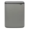 Brabantia Bo touch bin 60 L, Mineral concrete grey< Prullenbakken