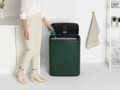 Brabantia Bo touch bin 60 L, Pine green< Prullenbakken