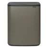 Brabantia Bo touch bin 60 L, Platinum< Prullenbakken