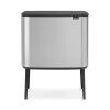 Brabantia Bo touch bin 36 liter, matte stainless steel (mat roestvrij staal)< Pedaalemmers